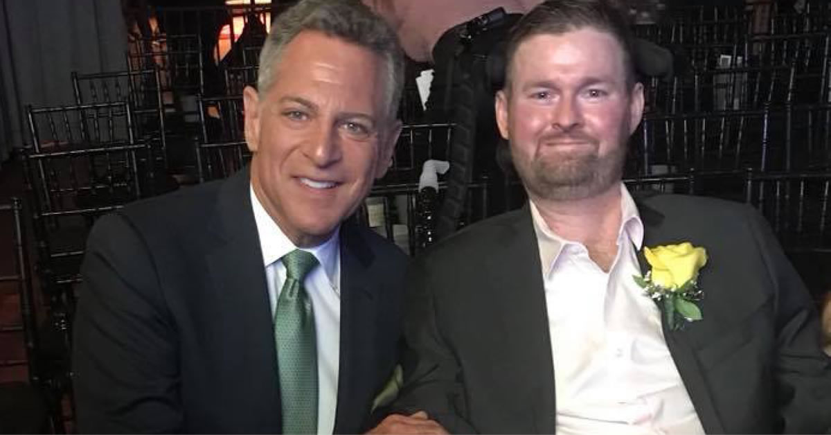 ABC Eyewitness News Anchor, Bill Ritter with co-founder of the Ice Bucket Challenge, the late Pat Quinn at a previous MDA’s Wings Over Wall Street Benefit for ALS Research for a cure.