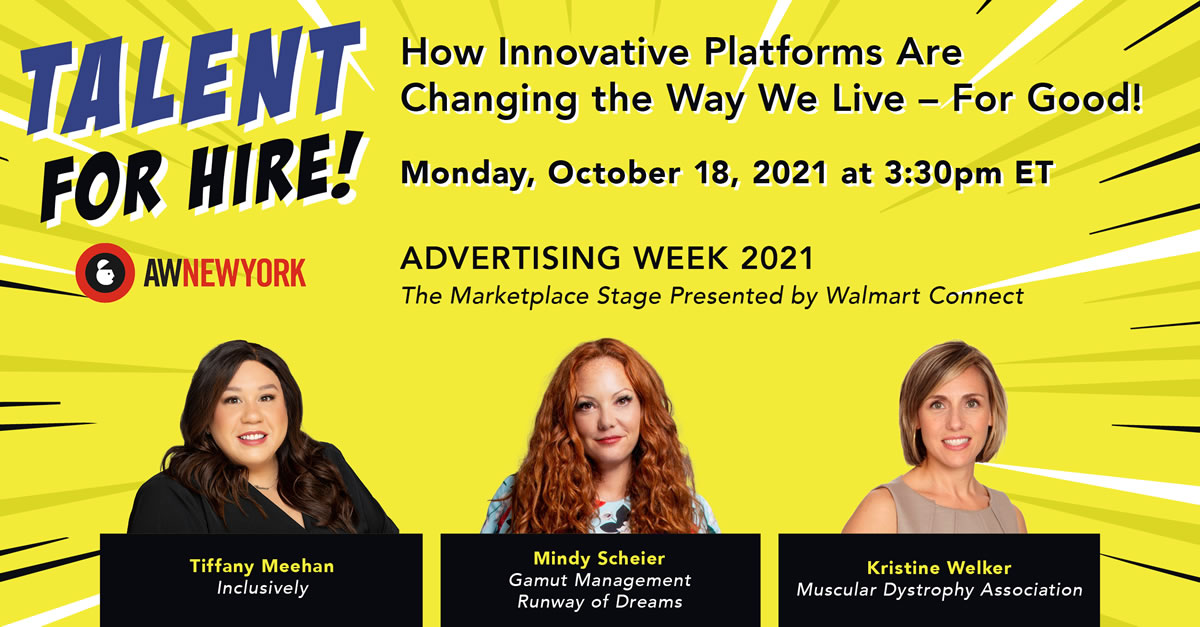 Muscular Dystrophy Association Teams Up with Advertising Week on How Innovative Platforms are Changing the Way We Live -- For Good!